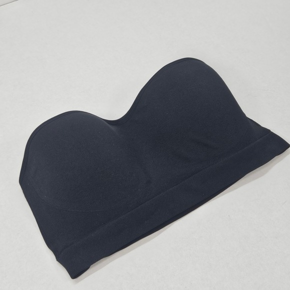 Auden Women's Black Seamless Strapless Comfortable Bandeau Bra Top Size L - Picture 5 of 7